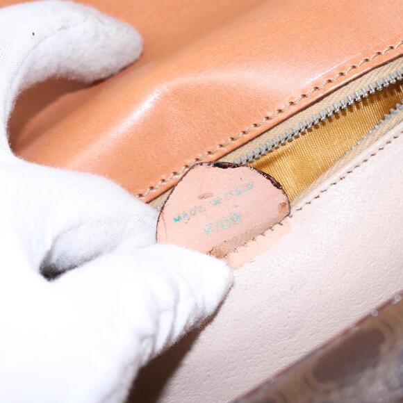 CELINE Macadam Canvas Hand Bag Pvc Leather Brown Gold - Picture 13 of 13